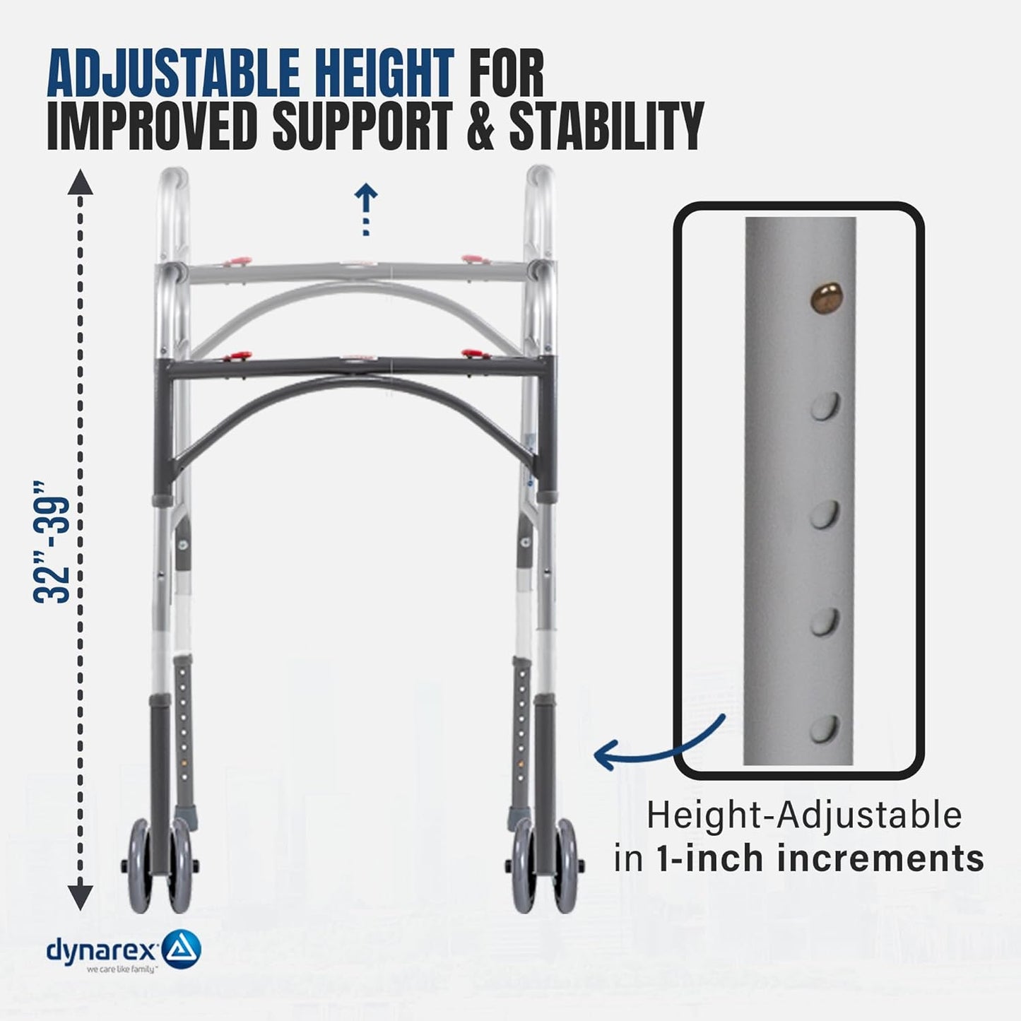 Dynarex Bariatric Walker w/ 5" Wheels