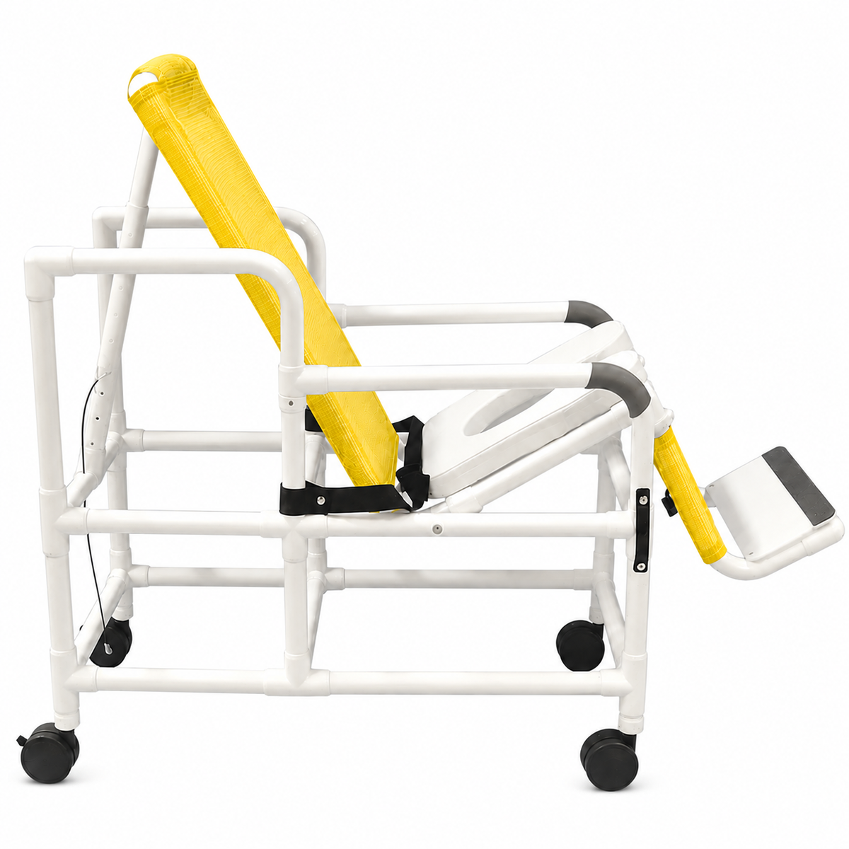 MJM International 193-TIS Tilt "N" Space Shower Chair With Open Front Soft Seat, Buckle Safety Belt, Double Drop Arms, 250 Lbs Weight Capacity