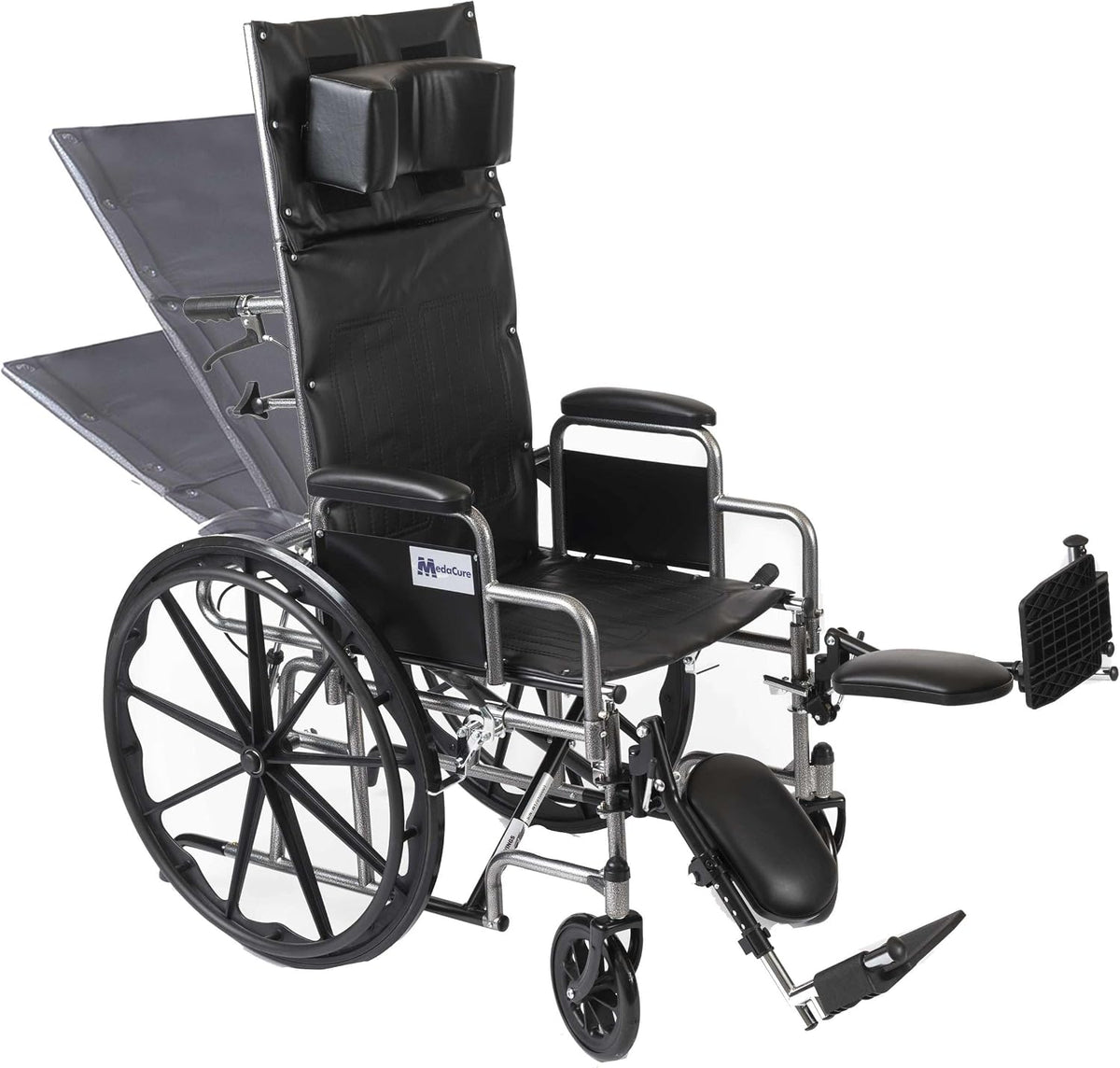 Wings Bariatric High Back Reclining Wheelchair – Wheelchair for Adults with Adjustable Height, Elevated Leg Rests, and Detachable Desk Arms – 450 lb Weight Capacity