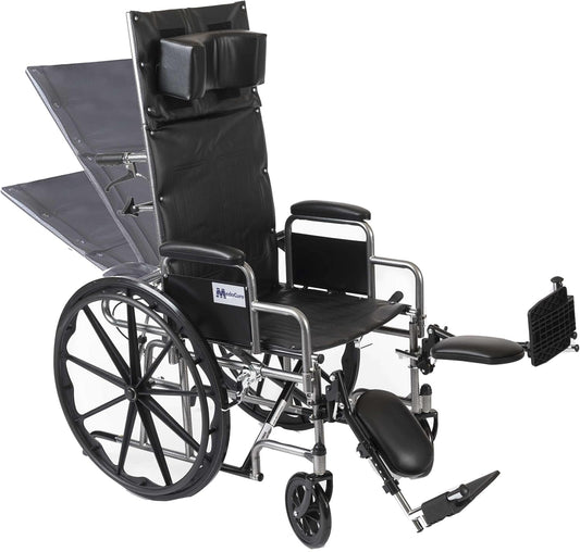 Wings Bariatric High Back Reclining Wheelchair – Wheelchair for Adults with Adjustable Height, Elevated Leg Rests, and Detachable Desk Arms – 450 lb Weight Capacity
