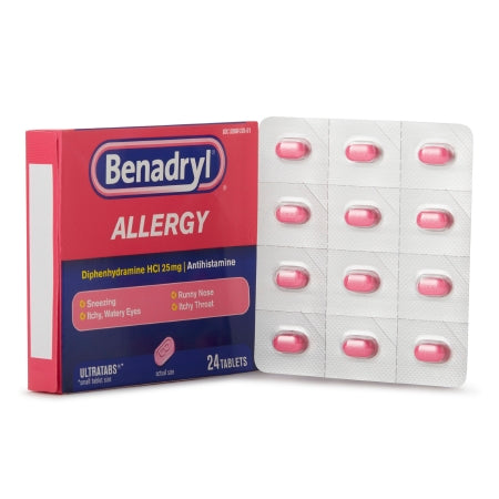 Benadryl® Allergy Relief Benadryl® 25 mg Strength Tablet 24 per Box
BENADRYL ULTRA, TAB 25MG (24/CT)