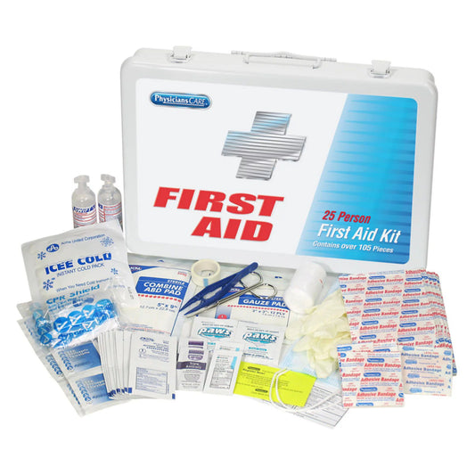 First Aid Only Office First Aid Kit, Metal Case: 50 Person, 105 Pieces