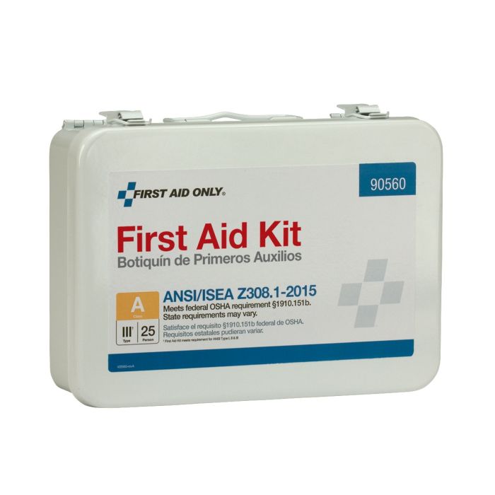 First Aid Only 25 Person Bulk Metal First Aid Kit, ANSI Compliant