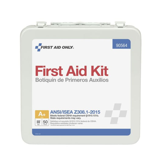 First Aid Only 50 Person Bulk Metal First Aid Kit, ANSI Compliant