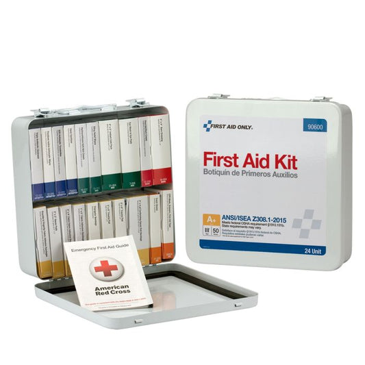 First Aid Only 50 Person Unitized Metal First Aid Kit, ANSI Compliant