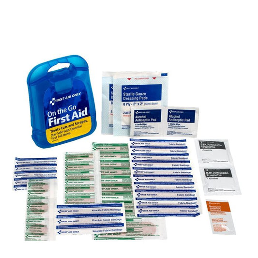 First Aid Only Mini Clear Blue Plastic 29-Piece First Aid Kit