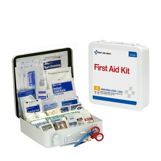 First Aid Only 50 Person ANSI 2021 Class A, Metal First Aid Kit