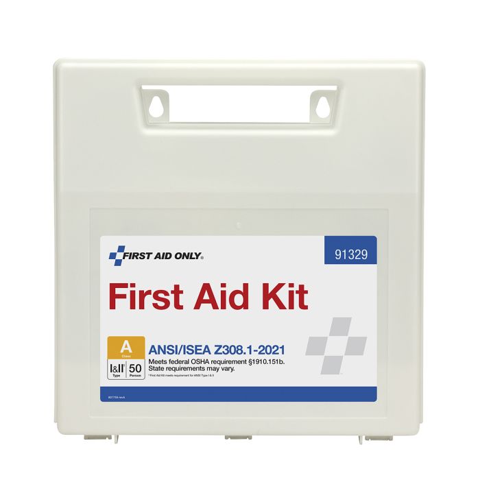 First Aid Only 50P Bulk Plastic ANSI A Kit With Dividers, ANSI 2021 Compliant