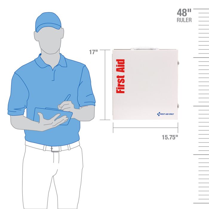 First Aid Only 75 Person ANSI A 2 Shelf First Aid Cabinet, ANSI 2021 Compliant