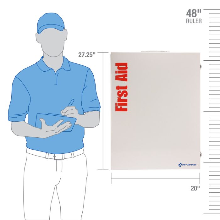 First Aid Only 150 Person ANSI B 5 Shelf First Aid Cabinet, ANSI 2021 Compliant