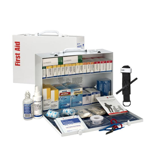 First Aid Only 75 Person ANSI B 2 Shelf First Aid Cabinet, ANSI 2021 Compliant