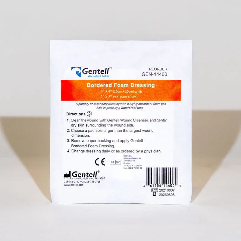 Gentell Bordered Foam Dressing Case (50/CS)