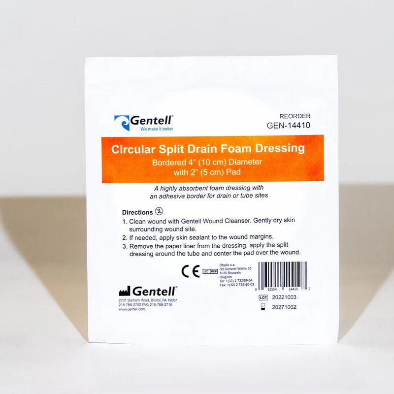 Gentell Circular Split Drain Foam 4" Case (50/CS)