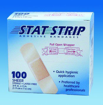 American® White Cross Stat Strip® Adhesive Strip American® White Cross Stat Strip® 1 X 3 Inch Plastic Rectangle Sheer Sterile