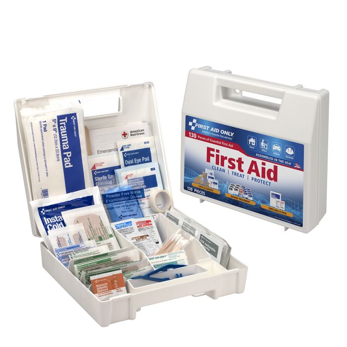 First Aid Only First Aid Kit, 130 Piece, Plastic Case