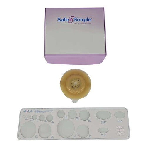 Safe N Simple 2-Piece Round Convex Wafer Standard Wear White Flange Cut to Fit (40 Count)