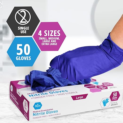 Nitrile Ice Blue Exam Gloves