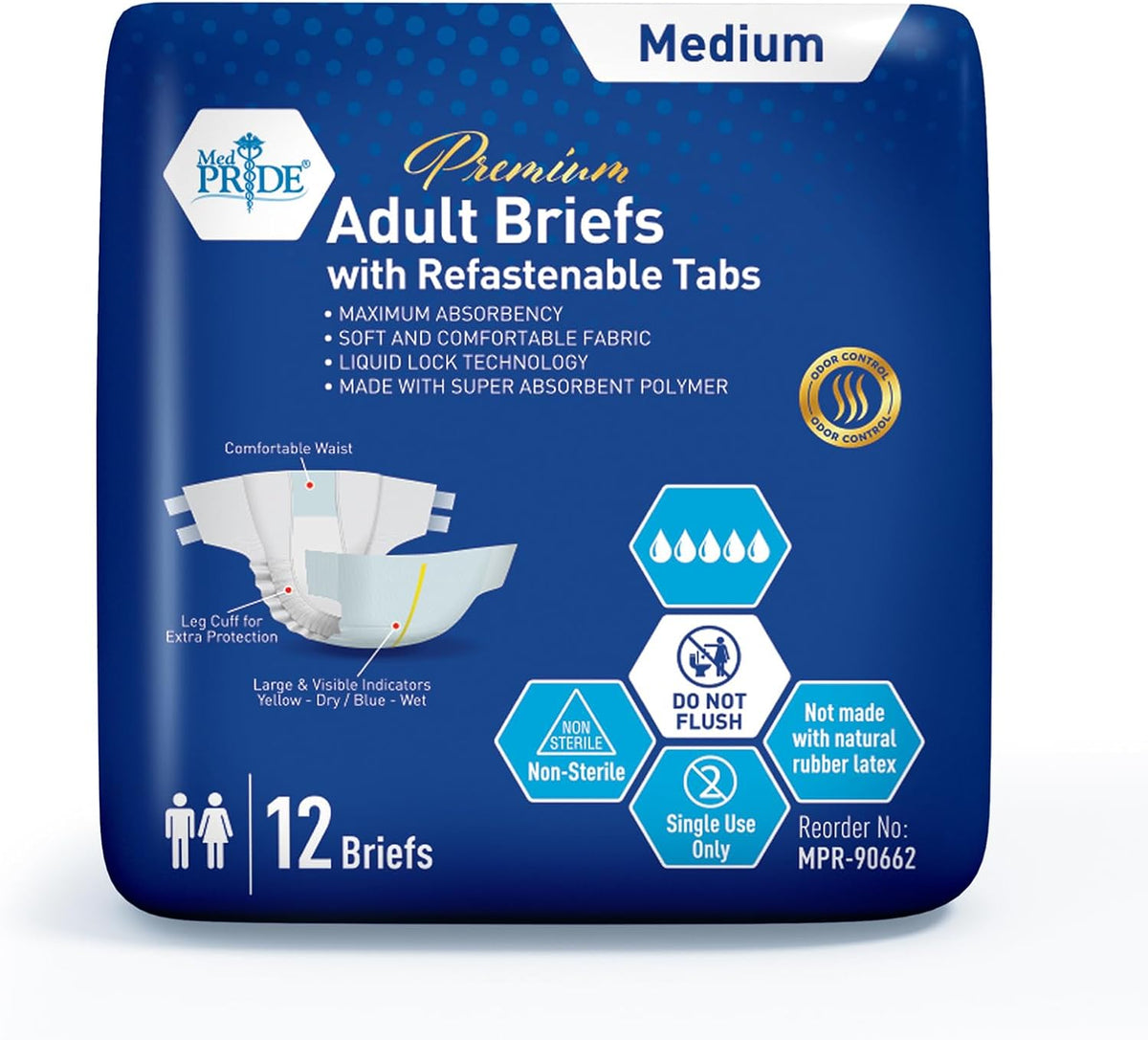 MedPride adult briefs Medium case packaging