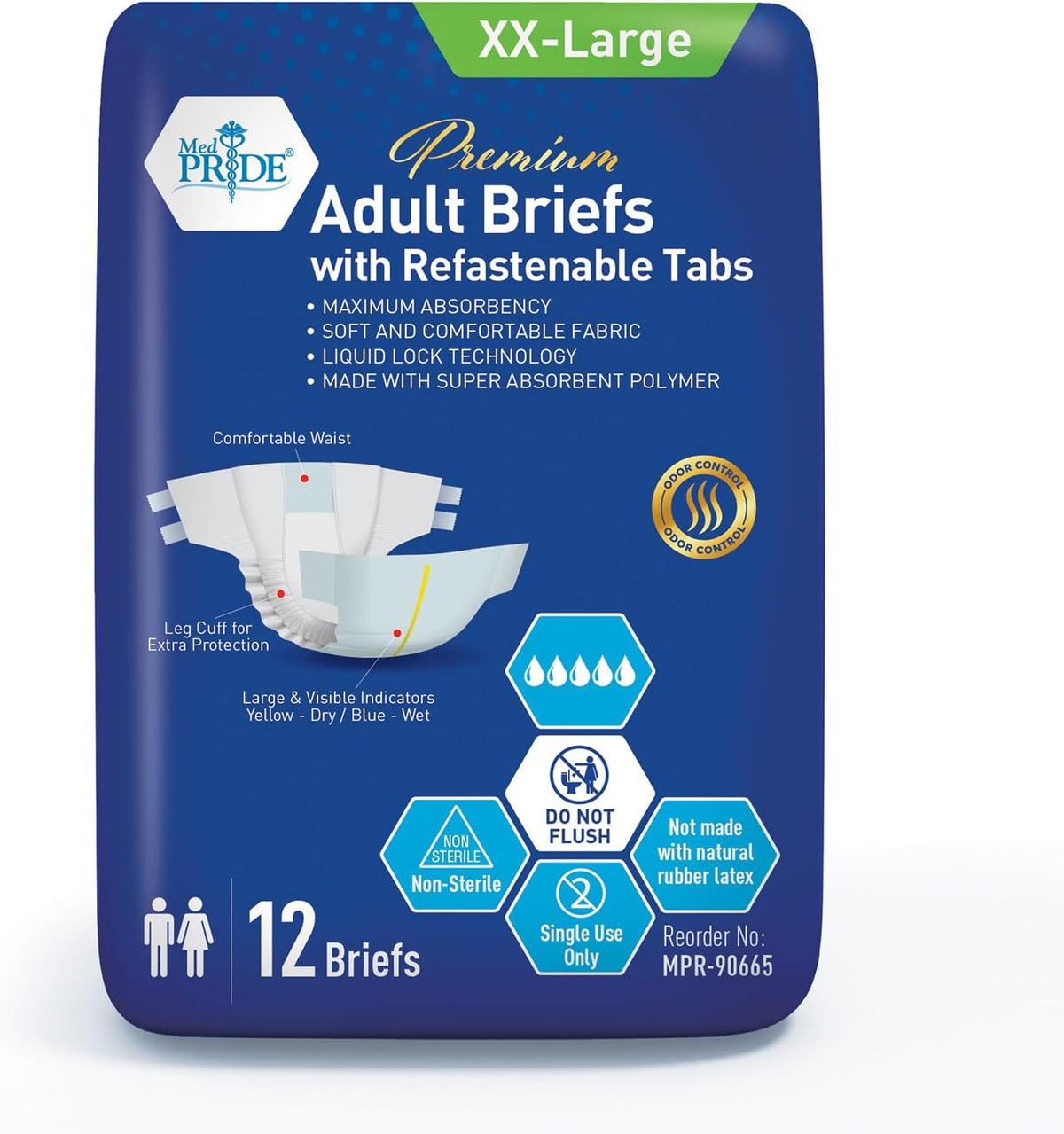 MedPride adult briefs XX-Large case packaging