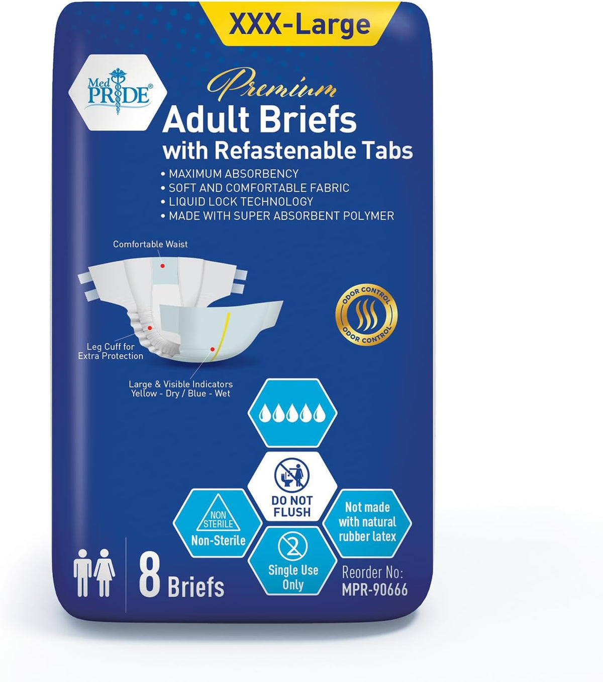 MedPride adult briefs 3X-Large case packaging