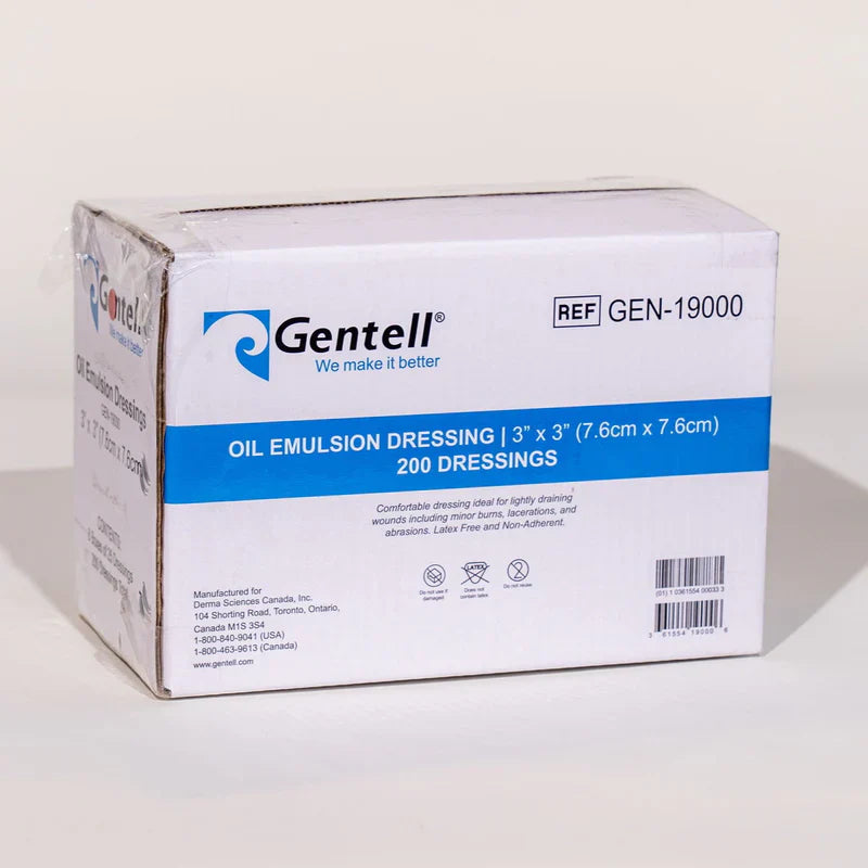 Gentell Oil Emulsion Dressing 3" x 3" Case (200/CS)