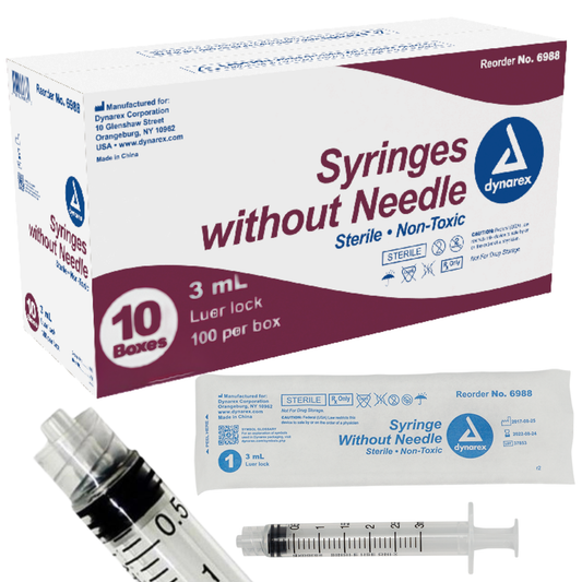 Dynarex Syringe without Needle - Non Toxic - Luer Lock
