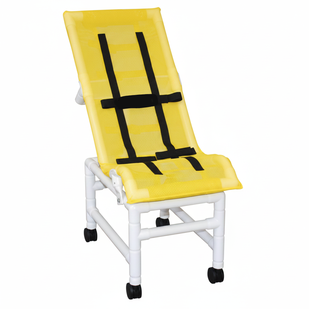 MJM International 191-XLC Reclining bath / shower chair (X-LARGE), with base & casters, 225 lbs weight capacity