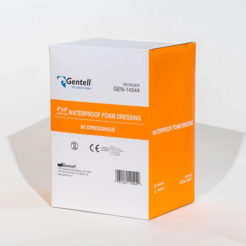 Gentell Waterproof Foam Non-Bordered Dressing Box Case (50/CS)