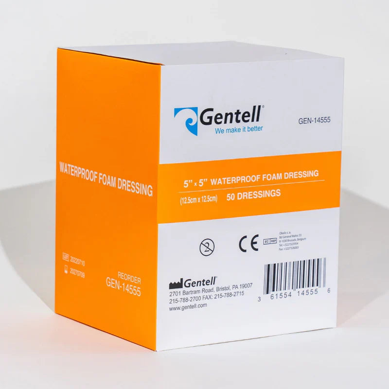 Gentell Waterproof Foam Non-Bordered Dressing Box Case (50/CS)