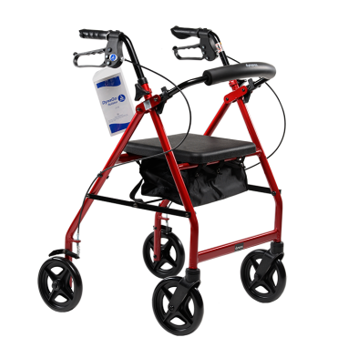 DynaGo DynaGo Quad 8 - Aluminum Rollator w/ 7.5" Wheels, Red, 1pc/cs