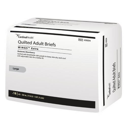 Cardinal Health Wings Extra Quilted Adult Briefs Moderate