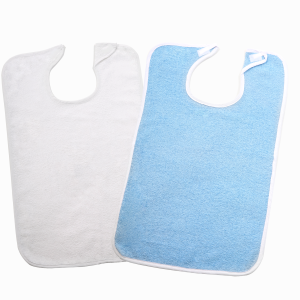 KSE Adult Terry Bib, Clothing Protectors, 100% Cotton (Pack of 12)