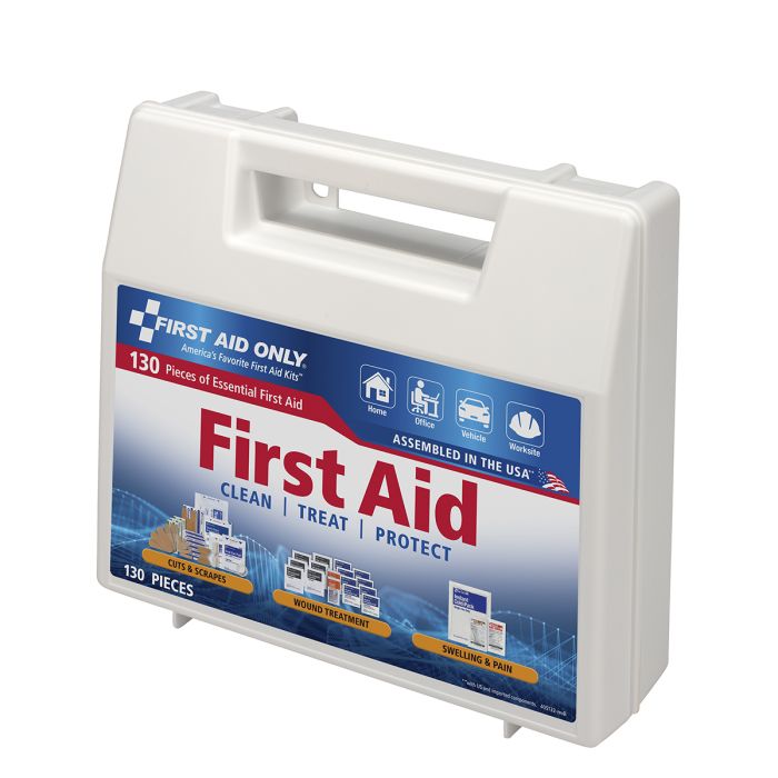 First Aid Only First Aid Kit, 130 Piece, Plastic Case