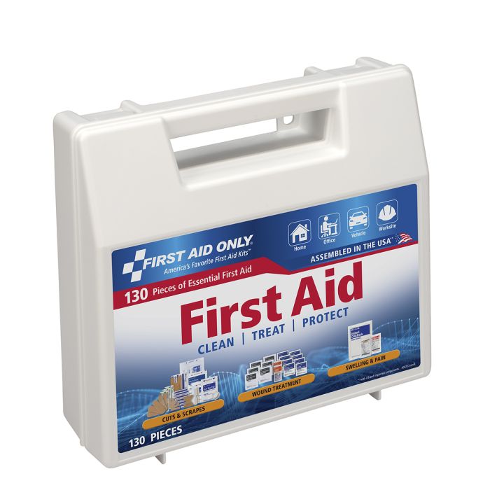 First Aid Only First Aid Kit, 130 Piece, Plastic Case