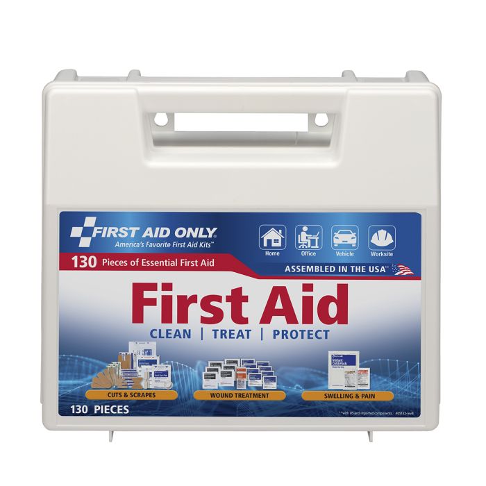 First Aid Only First Aid Kit, 130 Piece, Plastic Case