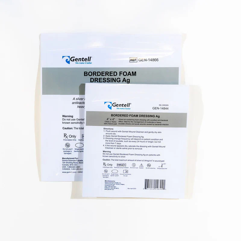Gentell Bordered Foam Dressing Ag (Silver) Case (300/CS)