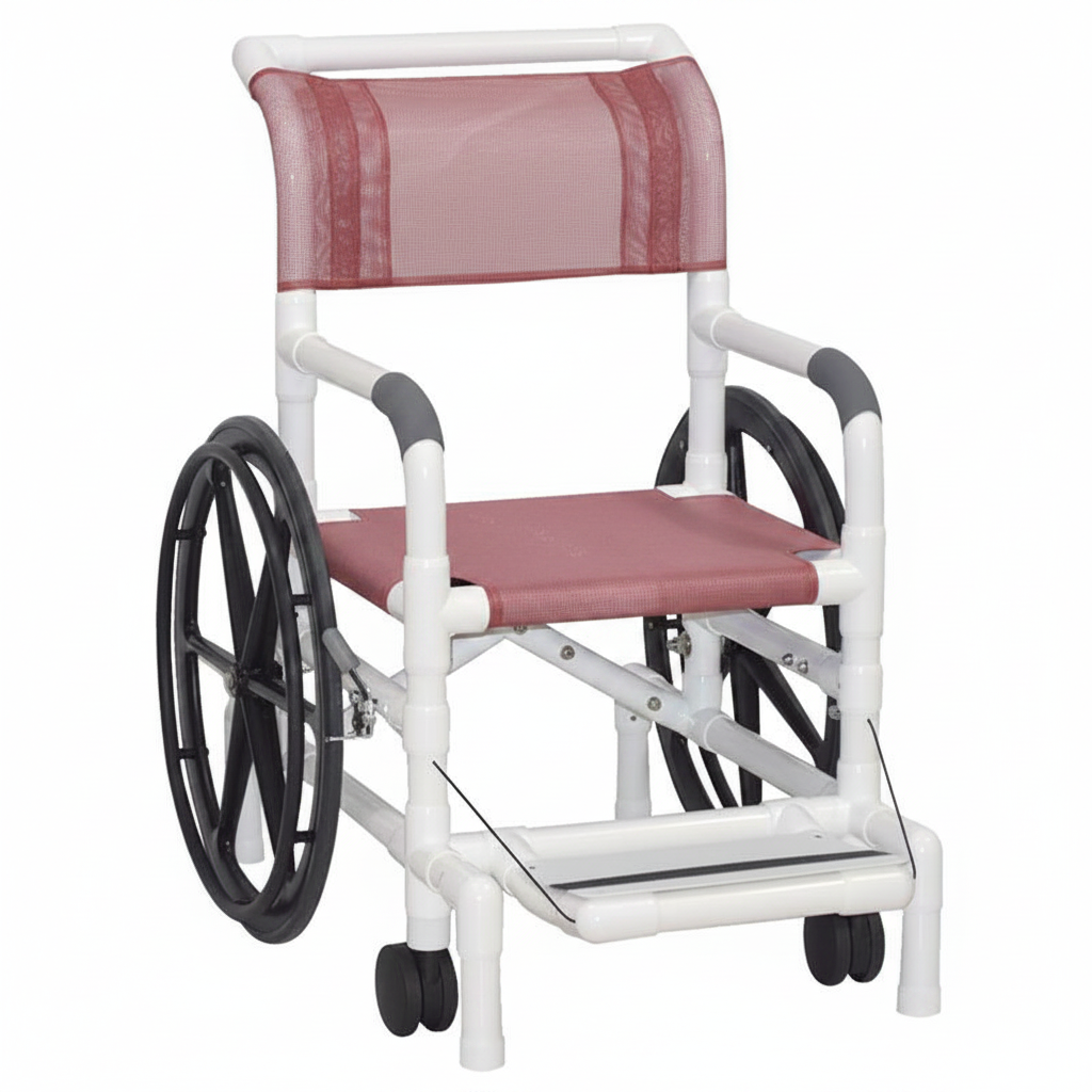 MJM International 130-18-24W-SL Self-Propelled Aquatic / Rehab Shower Transport Chair 18" Internal Width 250 Lbs Weight Capacity