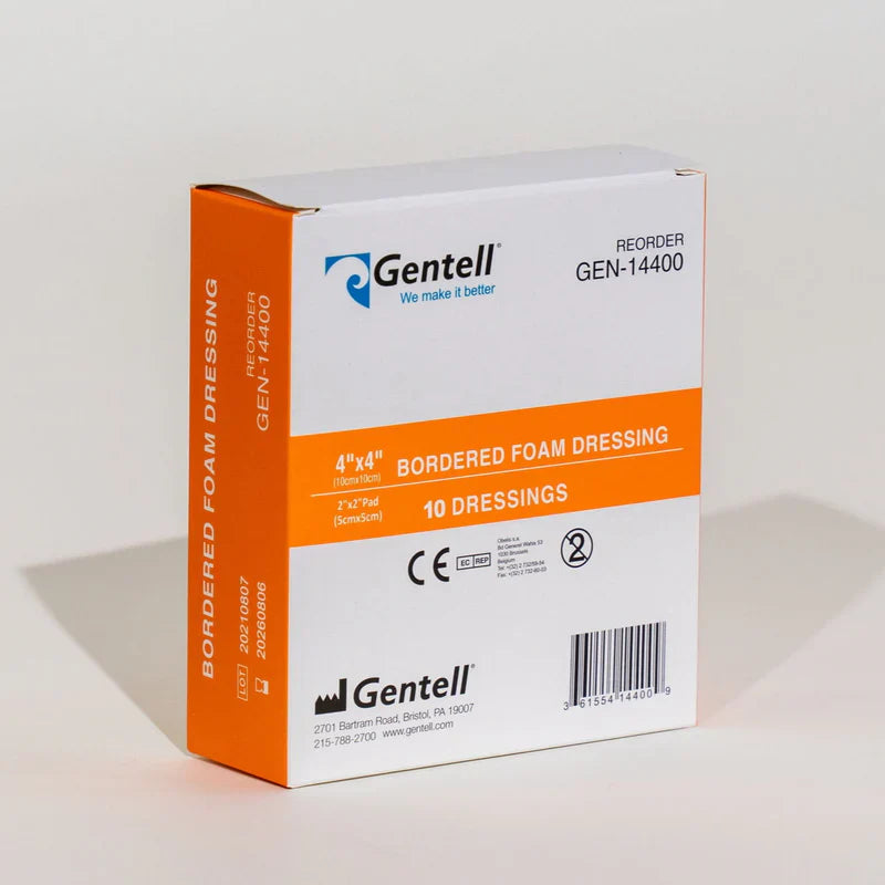 Gentell Bordered Foam Dressing Case (50/CS)