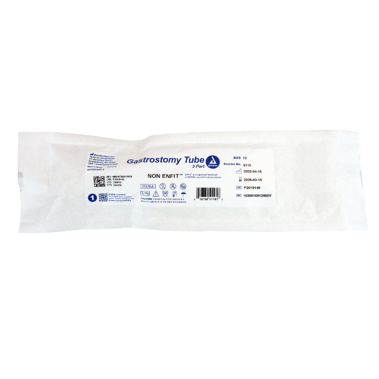 Dynarex Gastrostomy Tube, 3 port, NON-ENFit (5 Count)